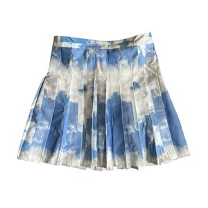 NEW Sangtree Womens 8/10 Pleated Skirt Comfy Stretchy Cloud Print Pleated Skort